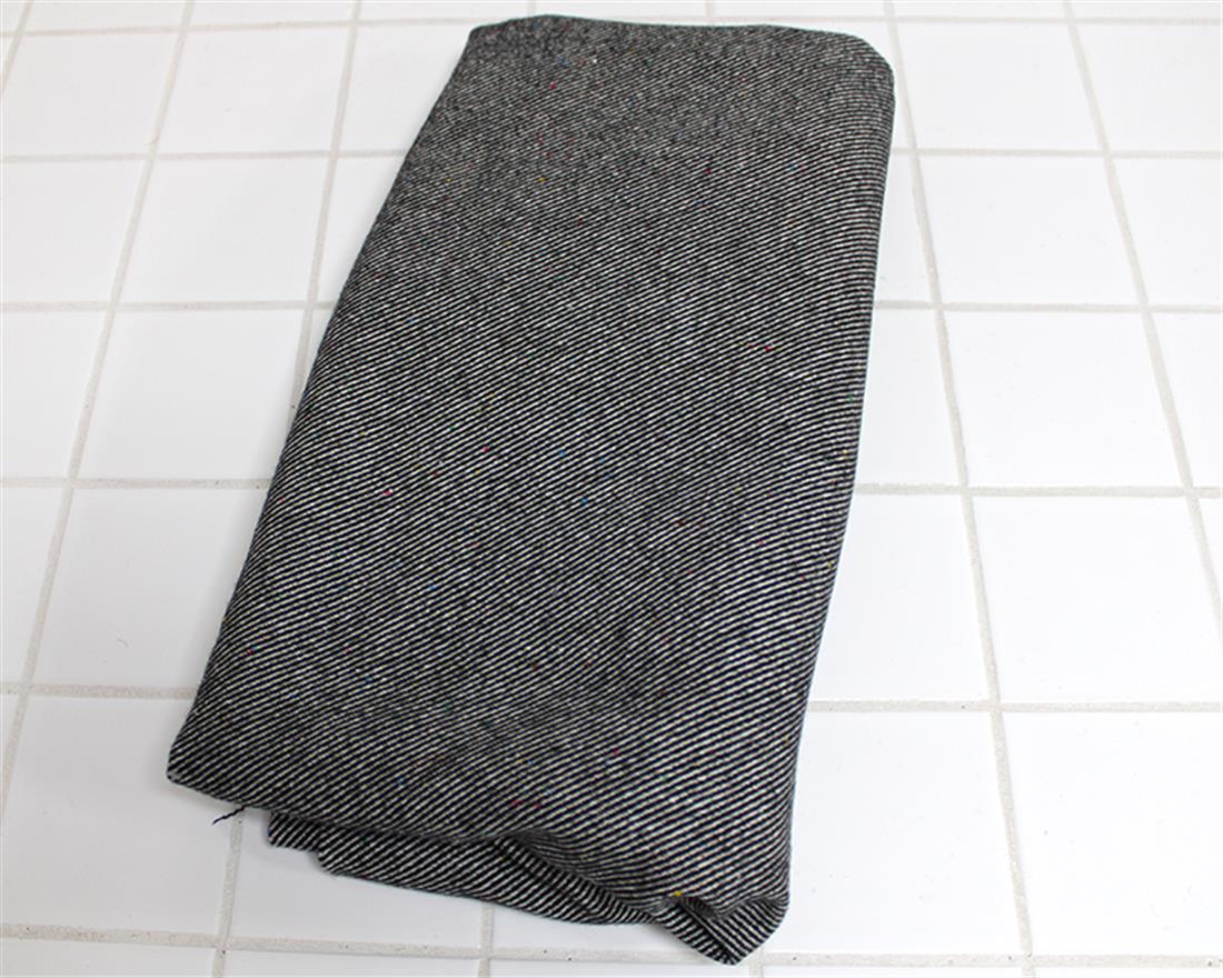 Black Speckled Diagonal Stripe Wool Mix