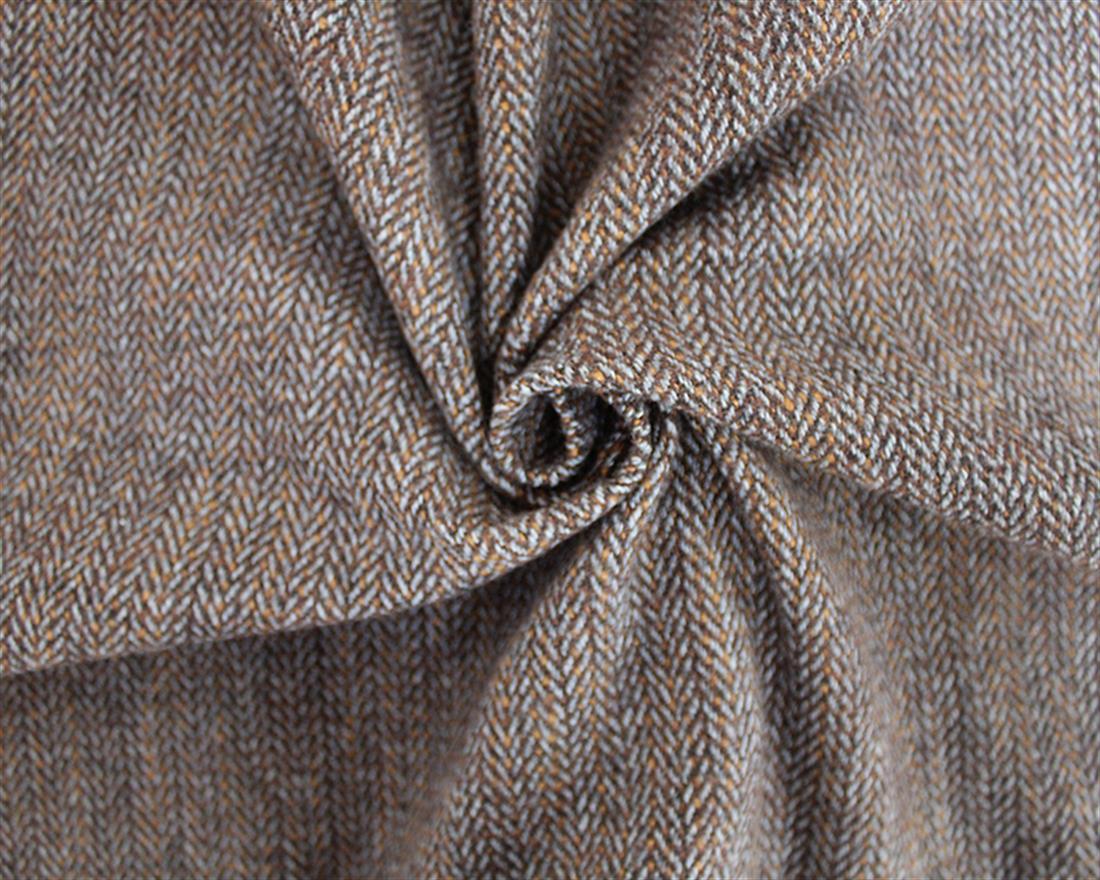 Brown Small Herringbone Wool Mix