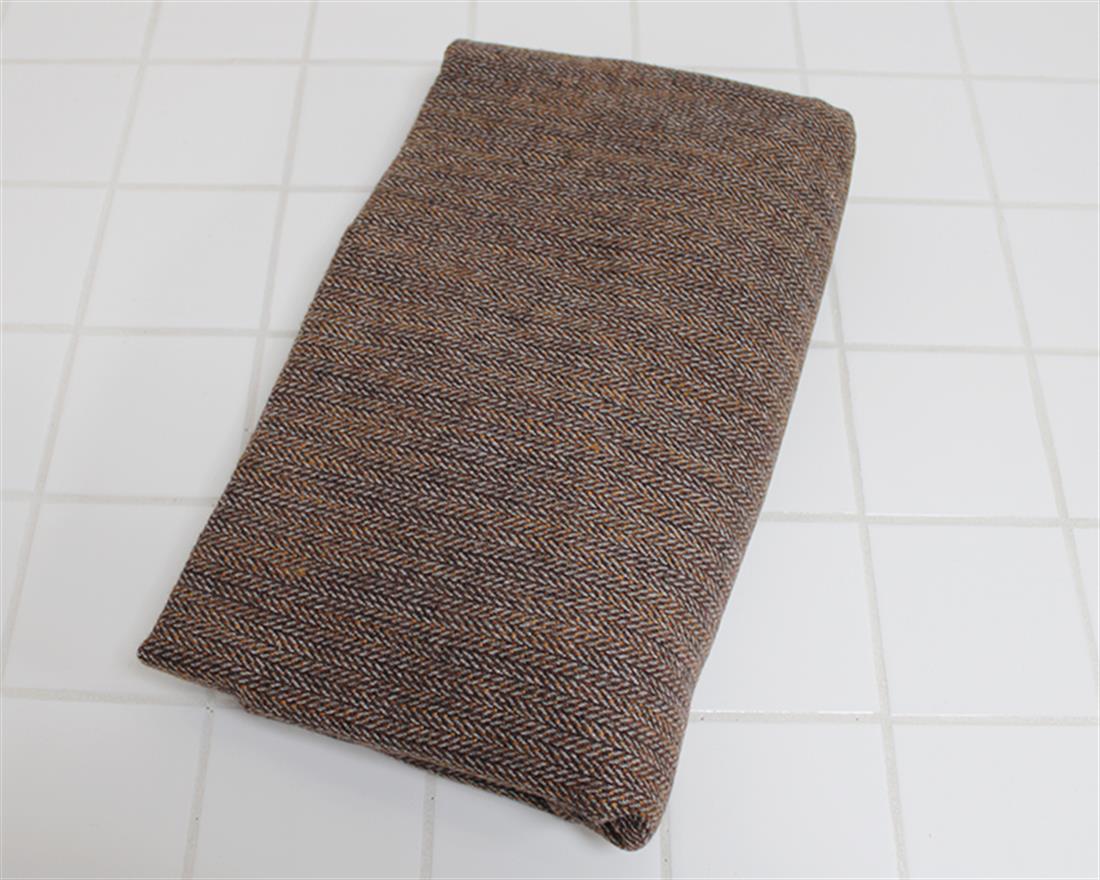 Brown Small Herringbone Wool Mix