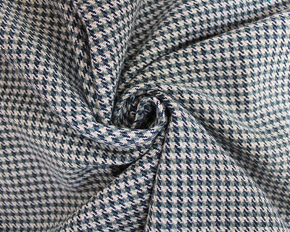 Sage Striped Ditsy Dogtooth Wool Mix