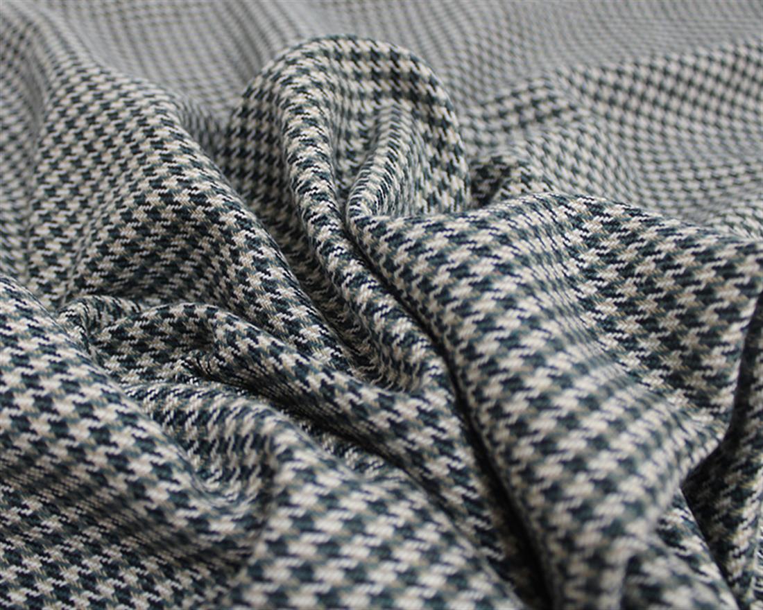 Sage Striped Ditsy Dogtooth Wool Mix