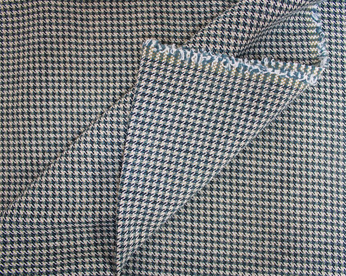 Sage Striped Ditsy Dogtooth Wool Mix