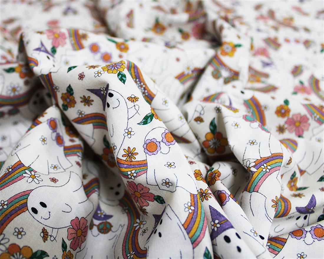 White Little Johnny Retro Boo Ghost Cotton