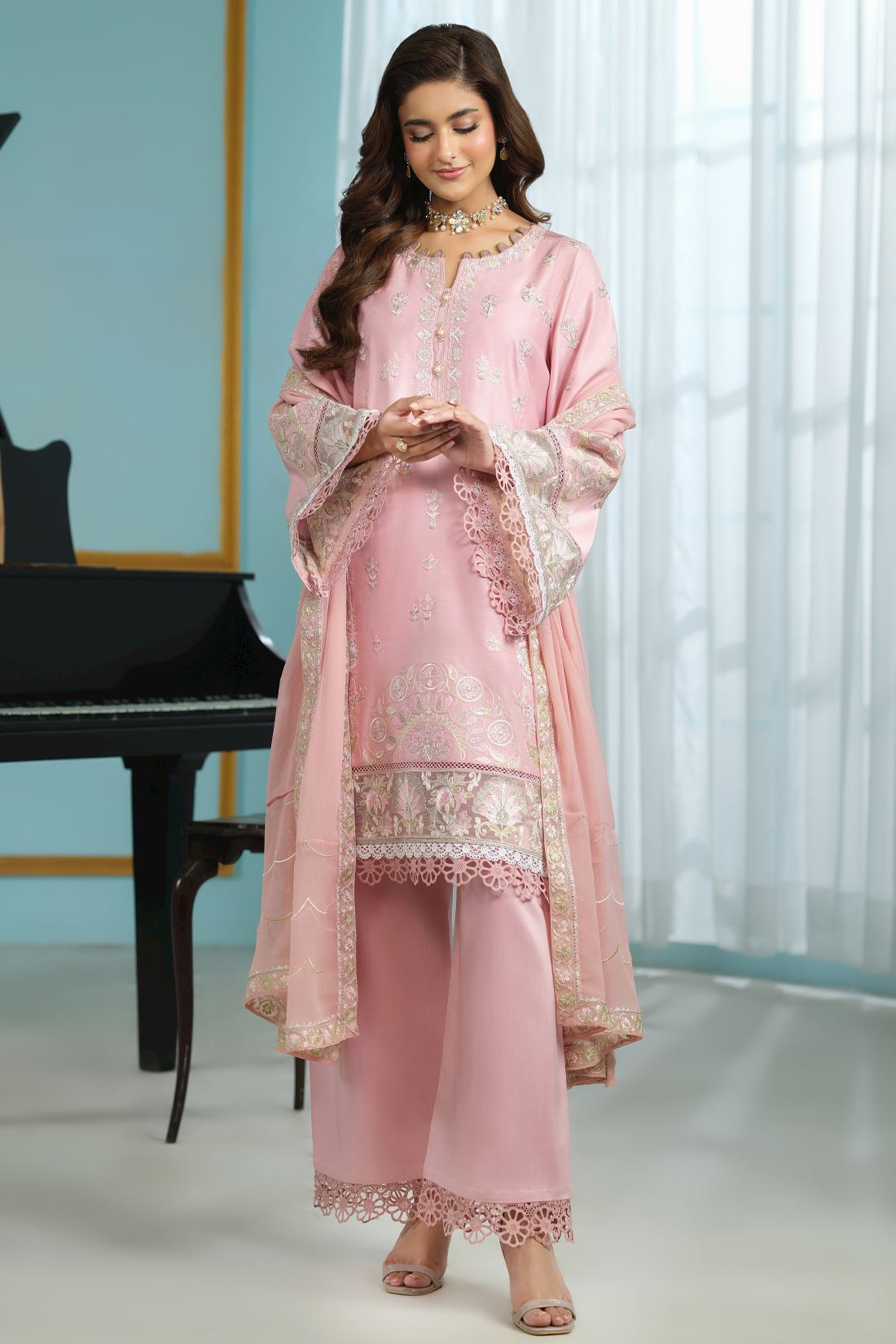 Embroidered Chiffon Ladies Readymade