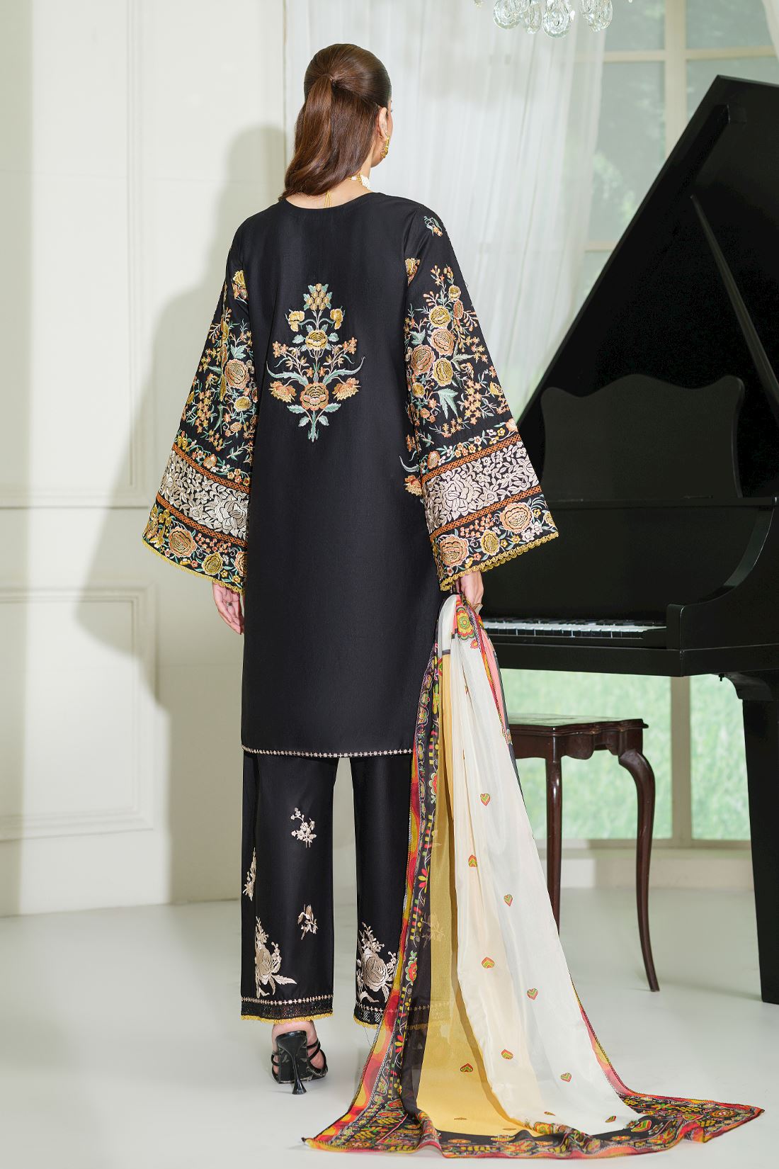 Embroidered Silk Ladies Readymade
