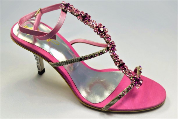 Pink Ladies Sandals with Rhinestone Embellishment