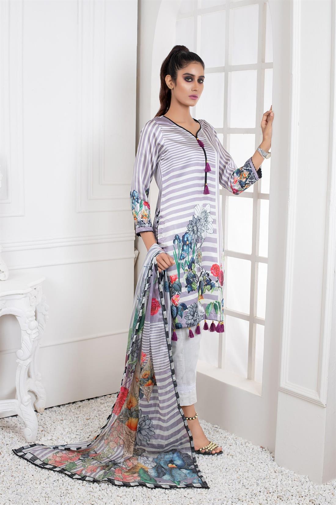 Multicolour Printed Silk Ladies Tunics and Kurta