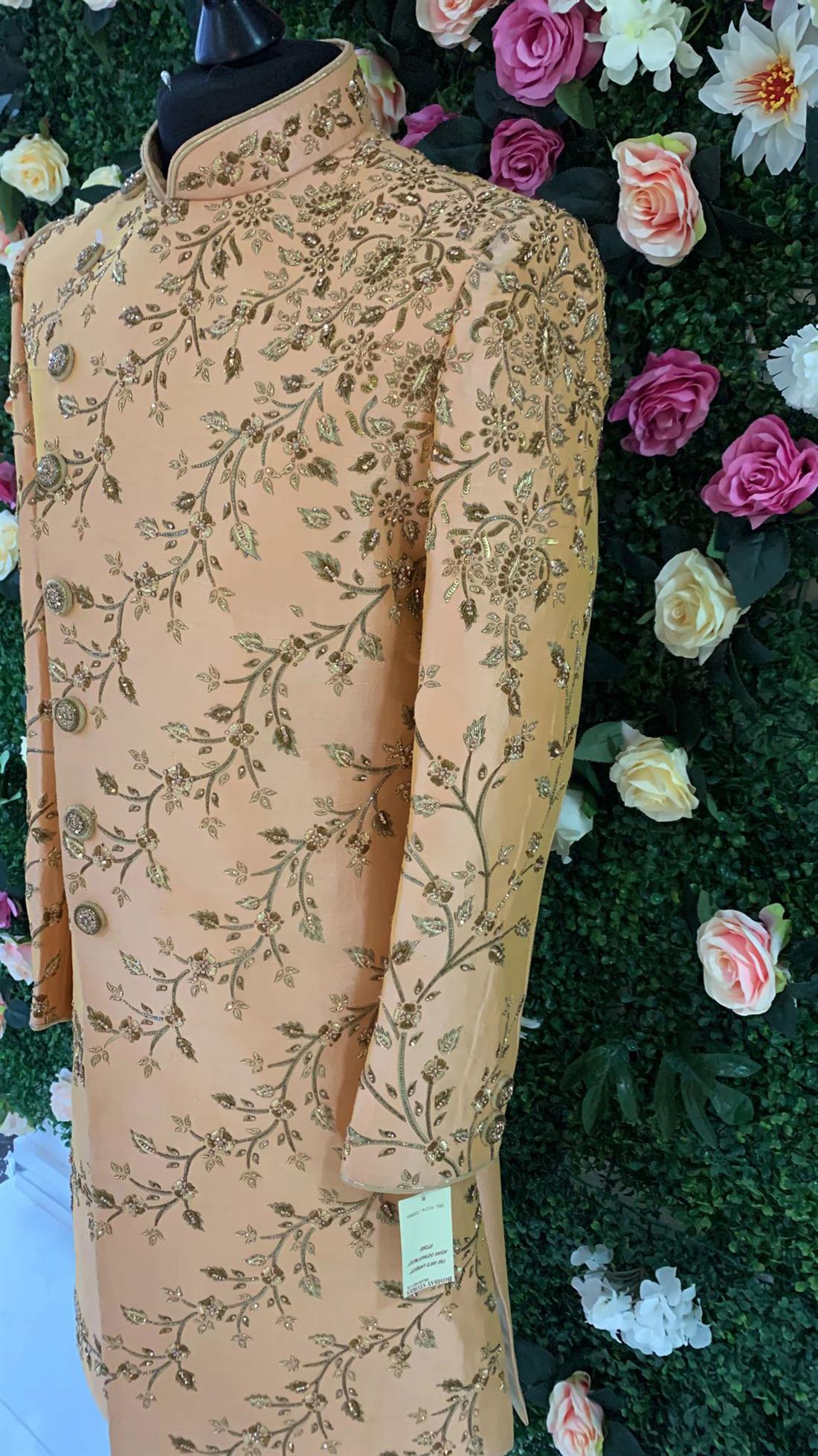 Peach Mens Sherwani