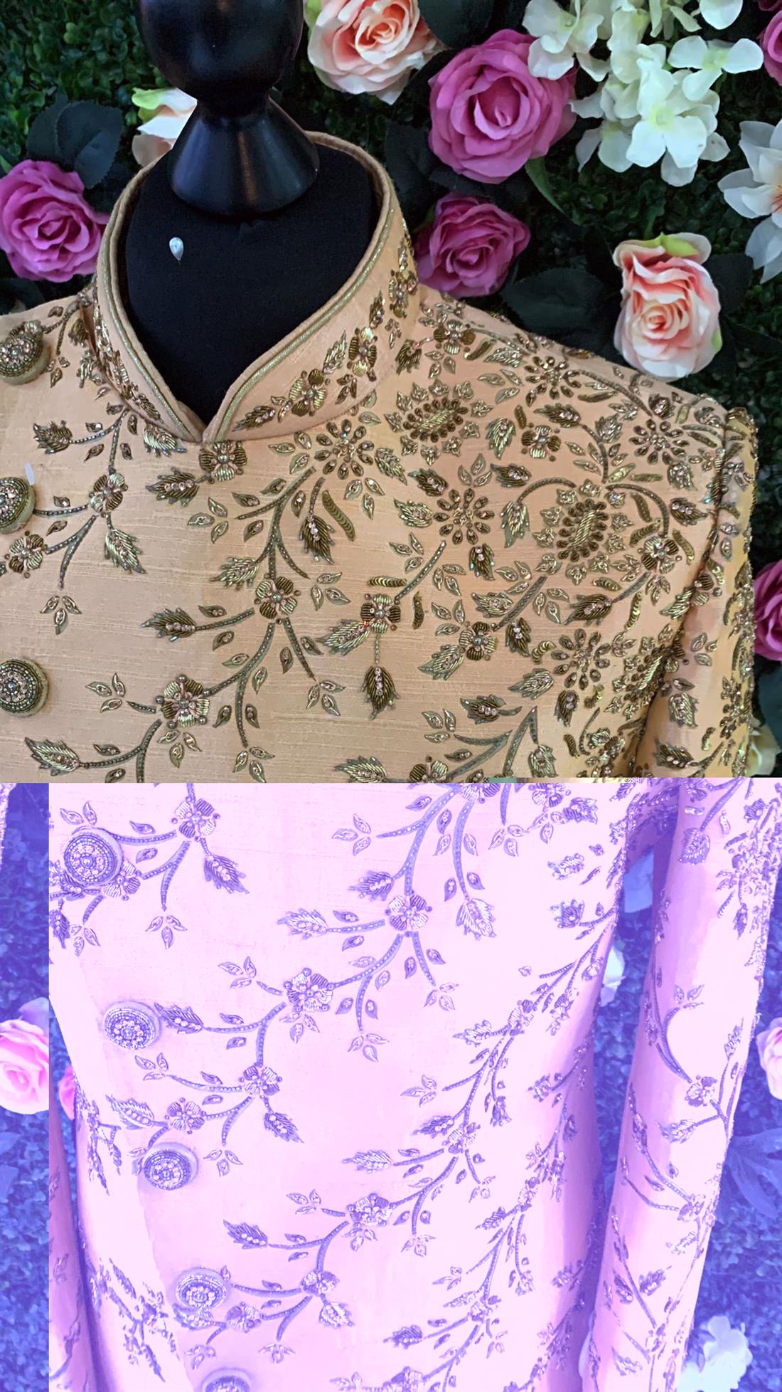Peach Mens Sherwani