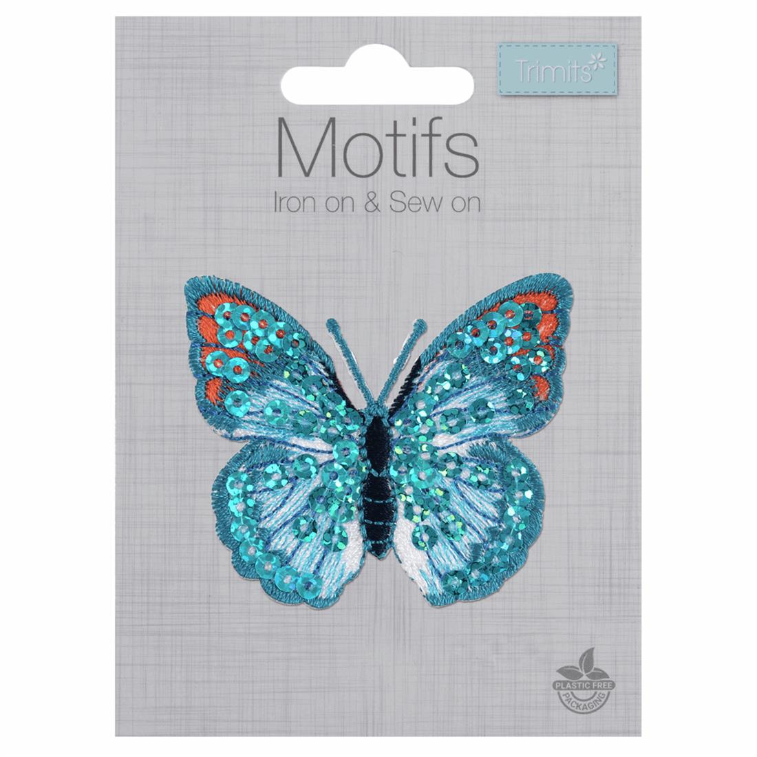 Blue Sequin Butterfly