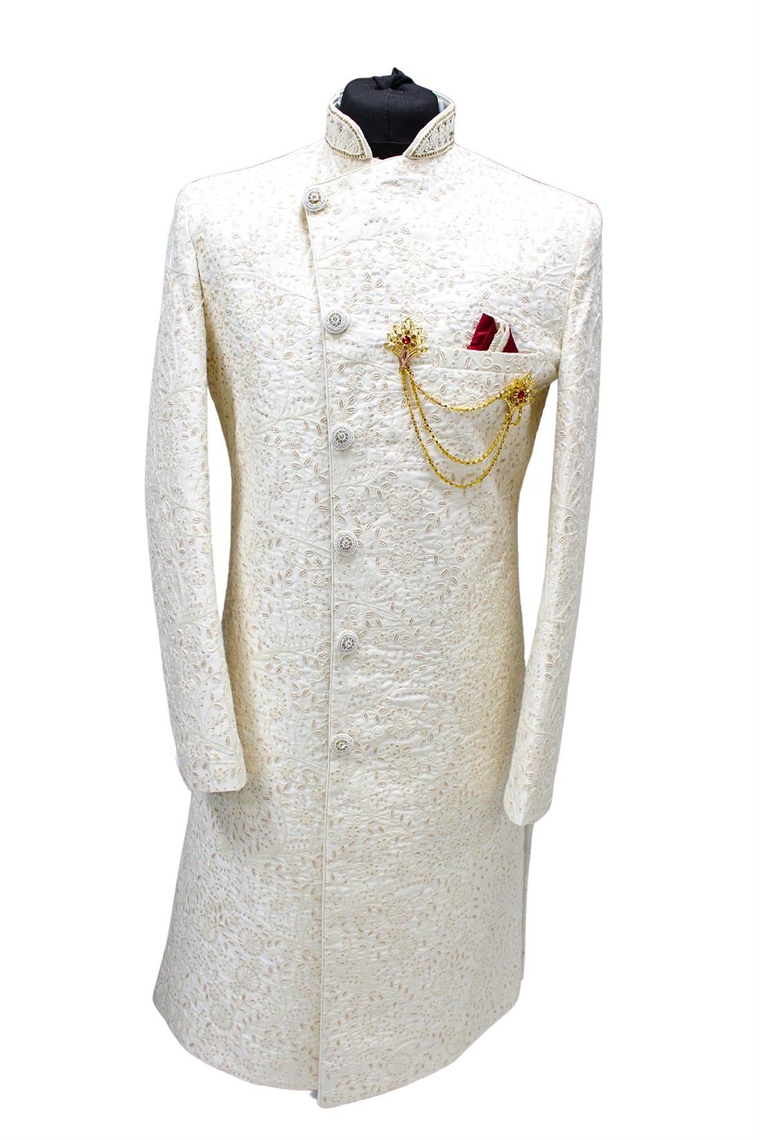 Cream Mens Sherwani