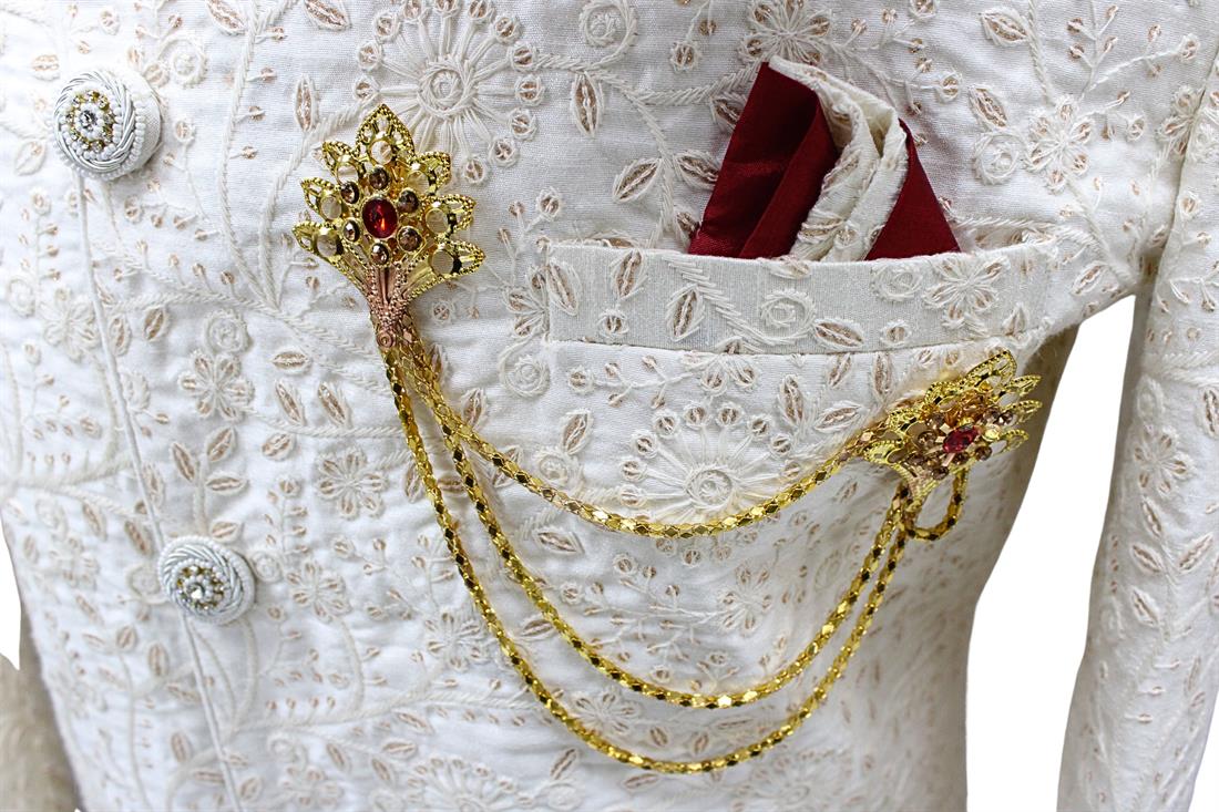 Cream Mens Sherwani