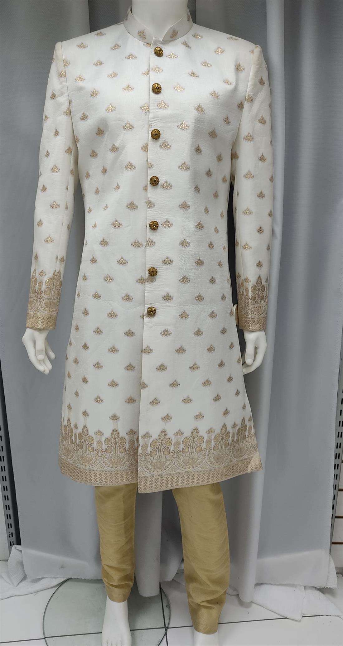 White Gold Mens Sherwani