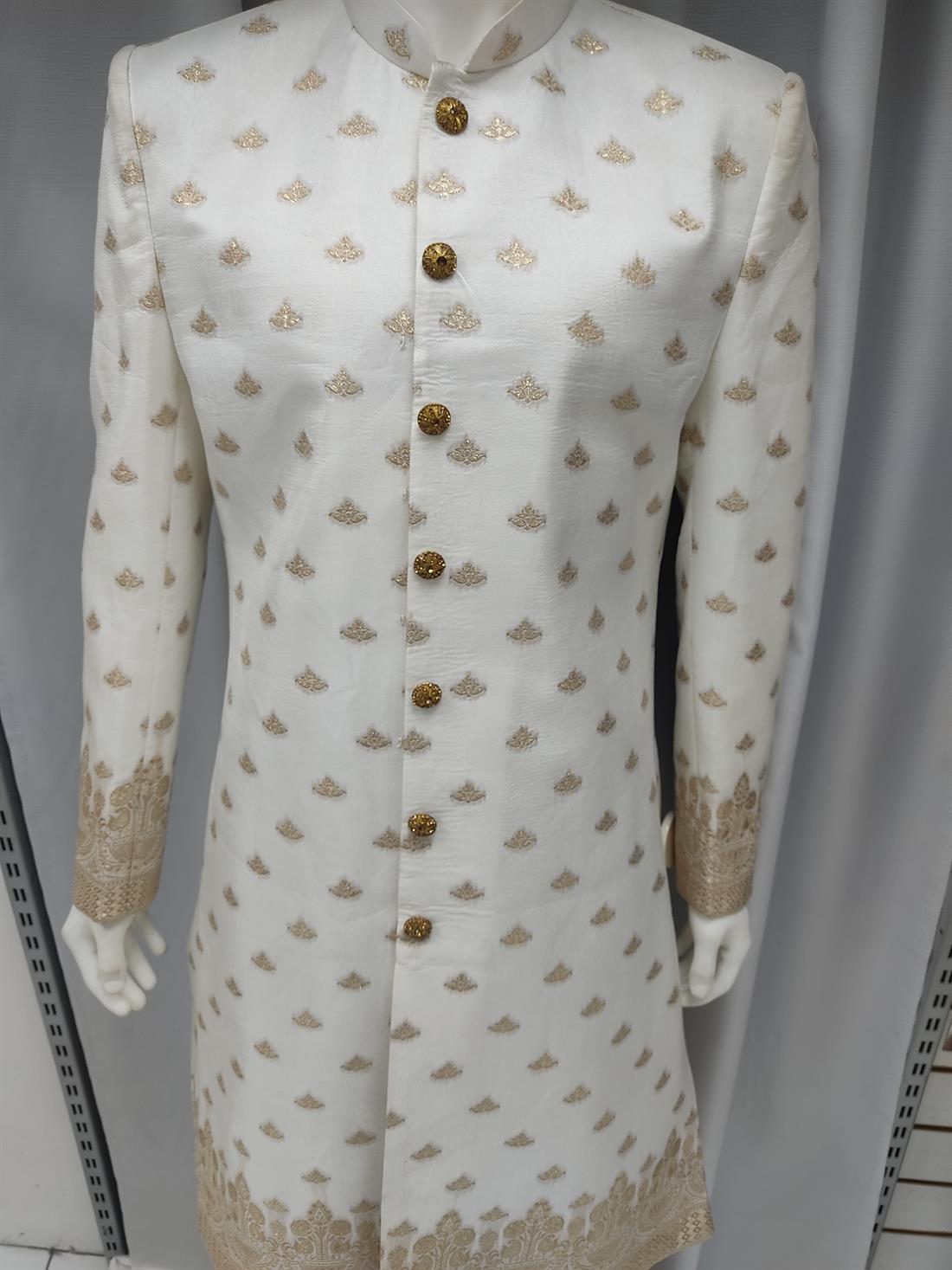 White Gold Mens Sherwani