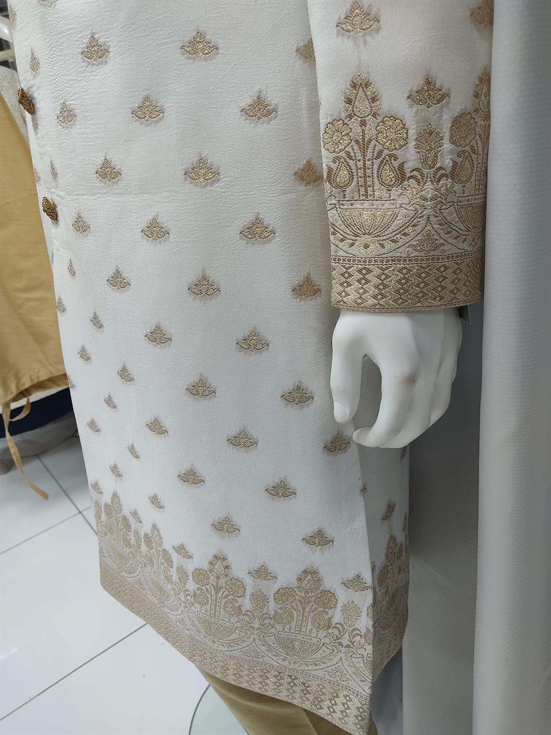 White Gold Mens Sherwani