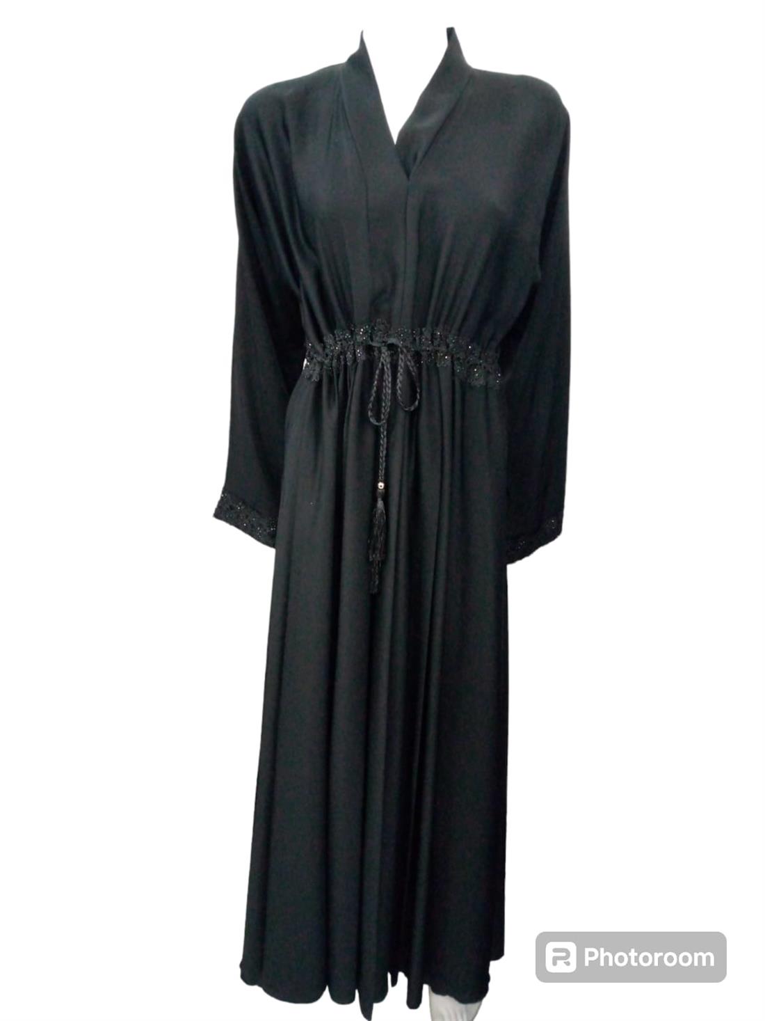 Black Stone Work Stunning Georgatte Abbaya