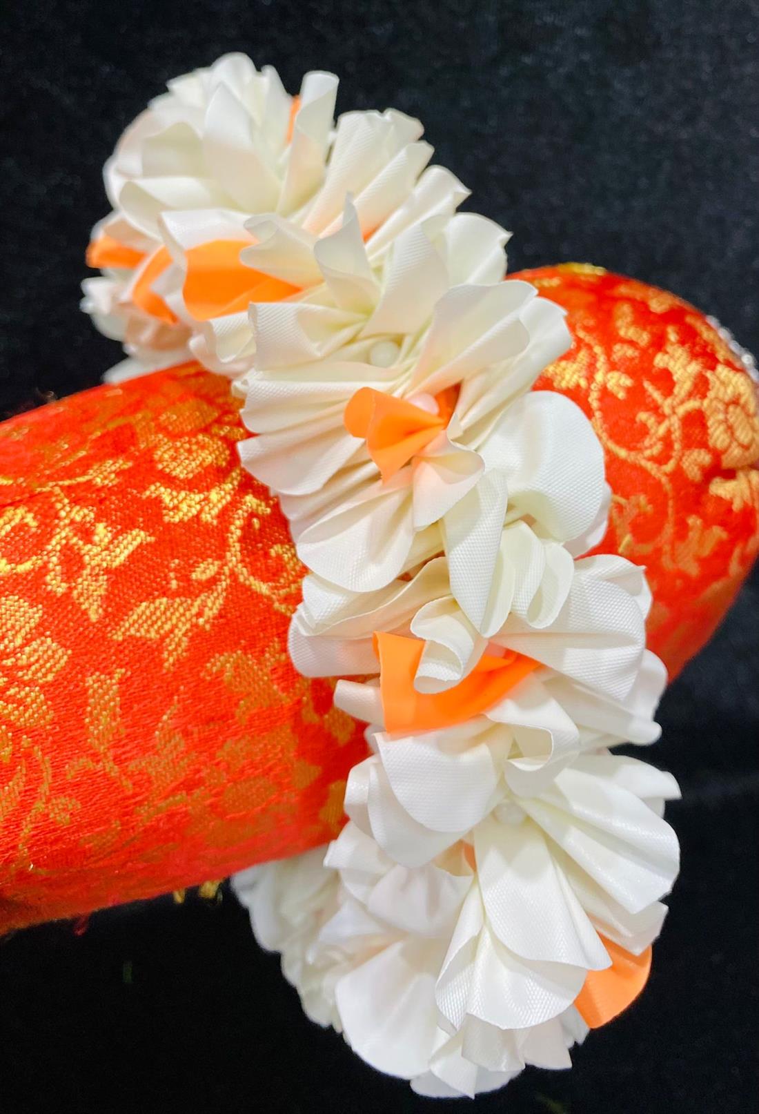 White & Orange Artificial Gajra