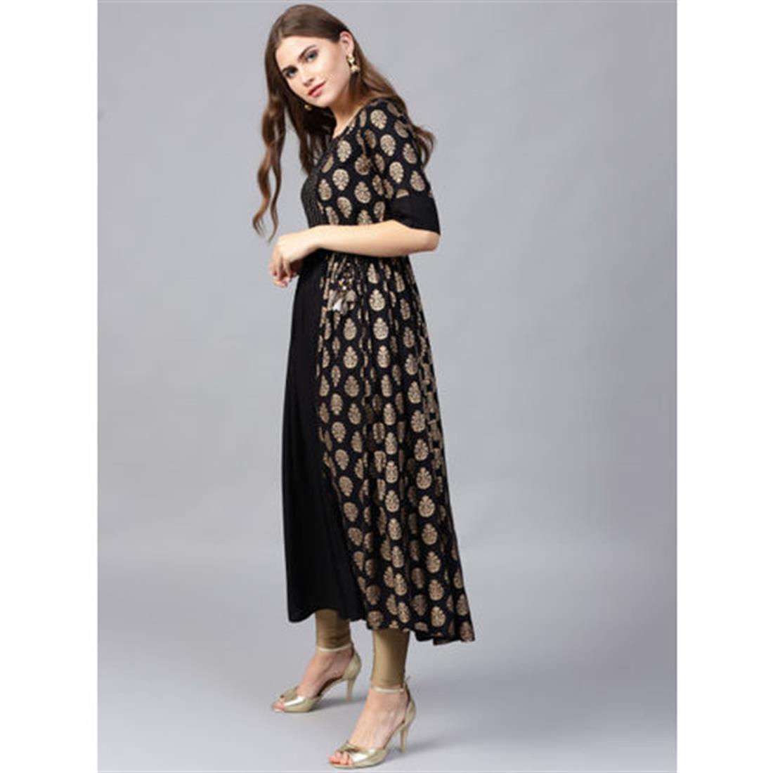 Black Sequinned A-Line Ladies Tunics and Kurta