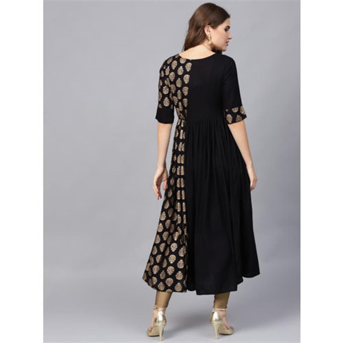 Black Sequinned A-Line Ladies Tunics and Kurta