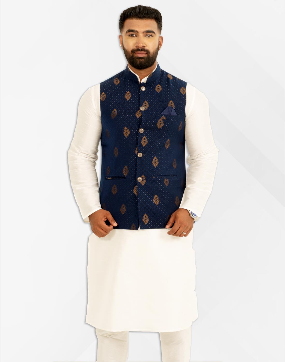 Navy & Gold Mens Waistcoat