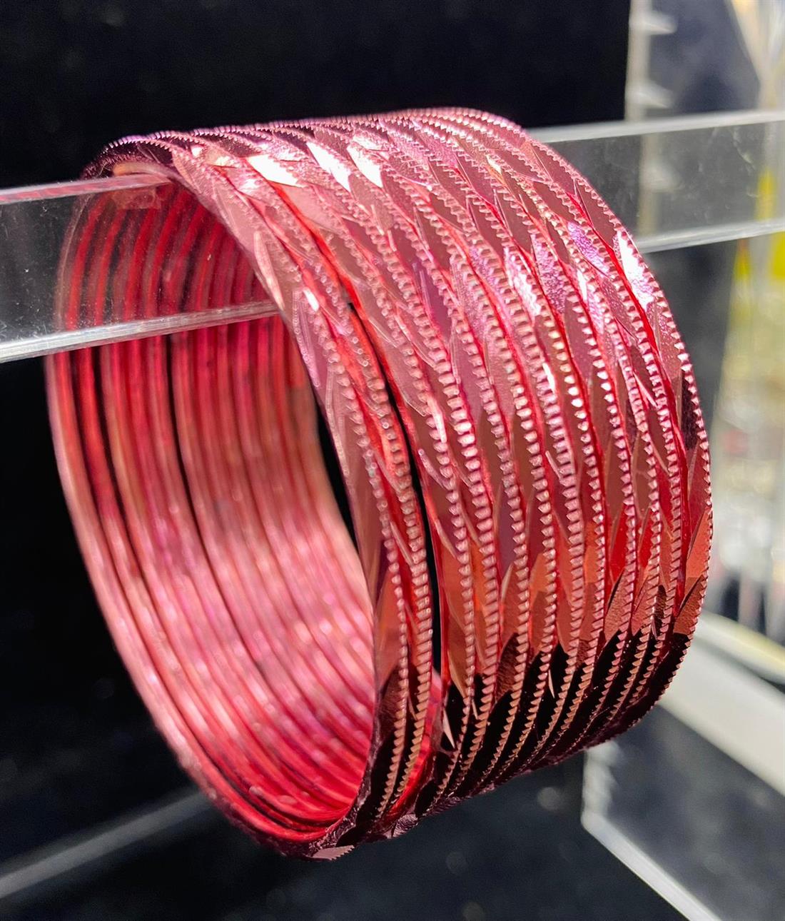 Pink Adults Metal Bangles