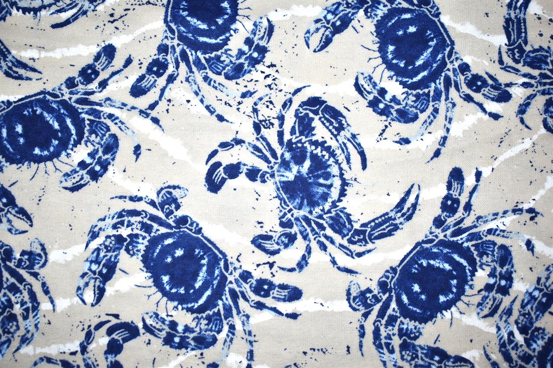 Beige King Crab - Brushed Cotton Flannel Winceyette Fabric Craft