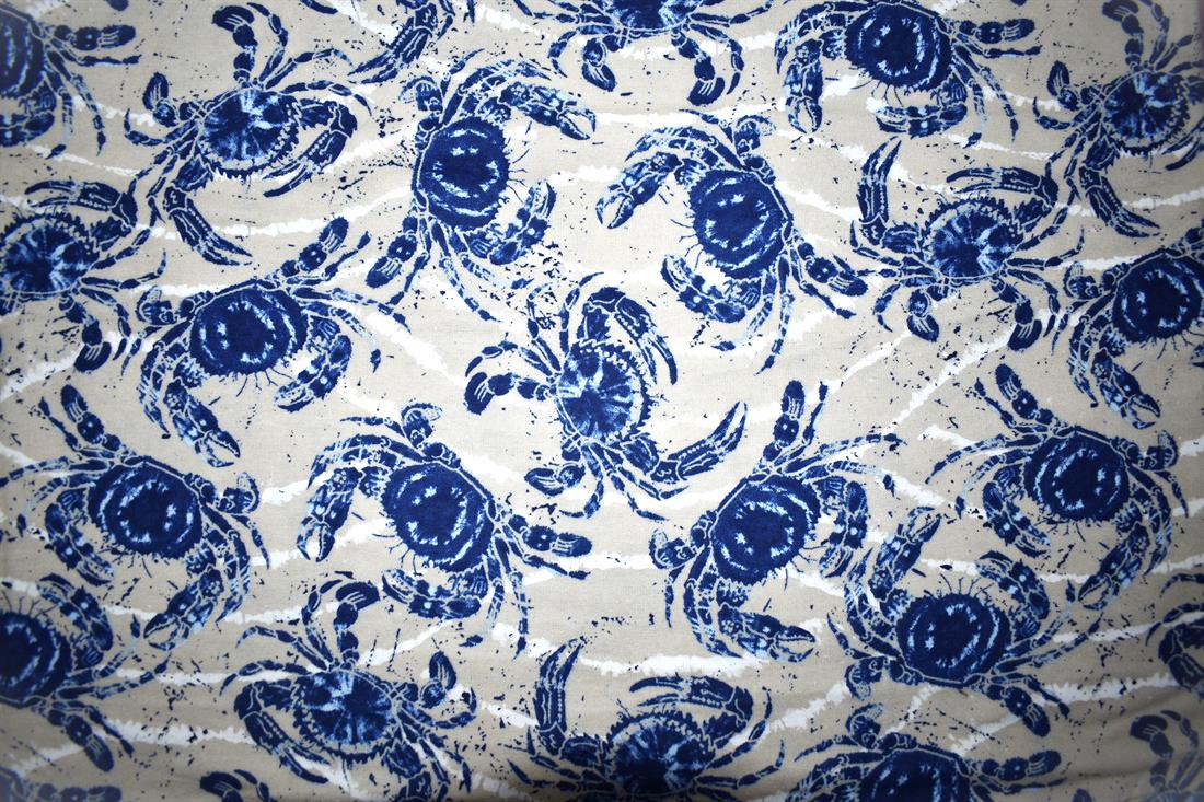 Beige King Crab - Brushed Cotton Flannel Winceyette Fabric Craft
