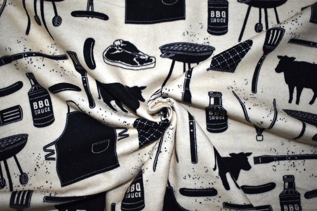 Cream Bbq - Brushed Cotton Flannel Winceyette Fabric Craft