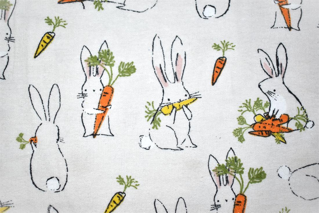 Light Beige Bunny - Brushed Cotton Flannel Winceyette Fabric Craft