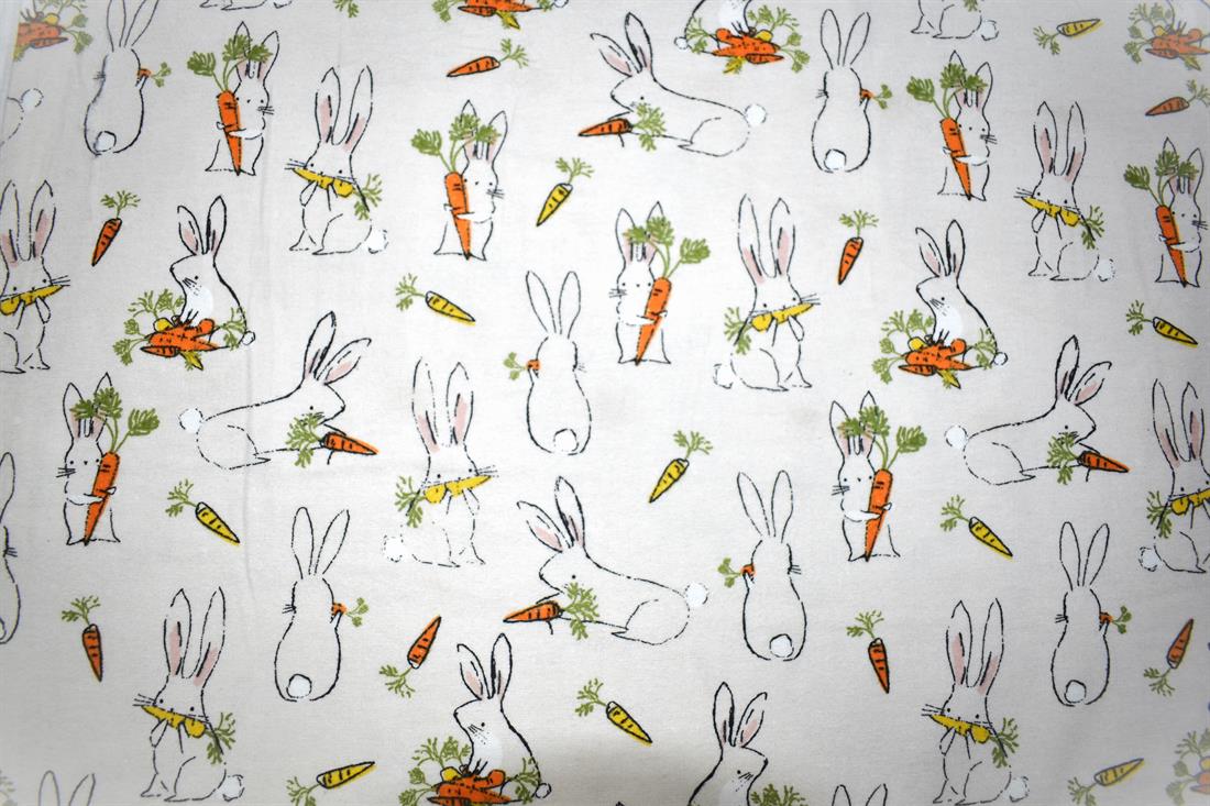 Light Beige Bunny - Brushed Cotton Flannel Winceyette Fabric Craft