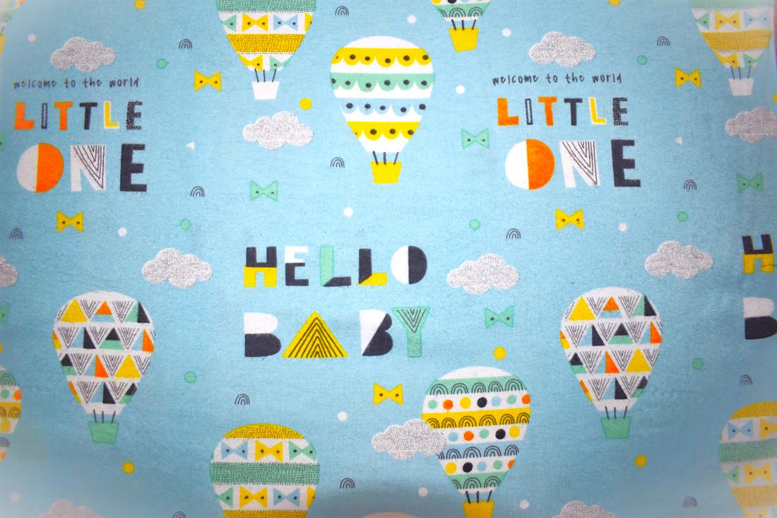 Light Blue Printed Brushed Cotton