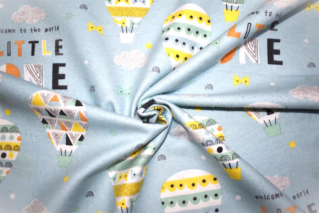 Light Blue Printed Brushed Cotton