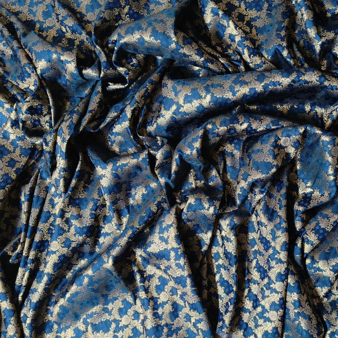 Dark Navy Premium Quality Brocade