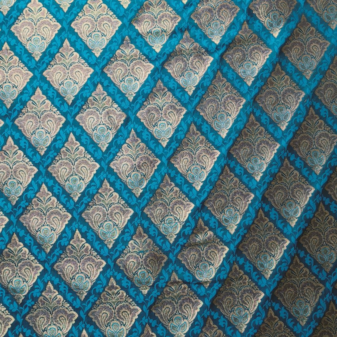 Dark Turquoise Premium Quality Brocade