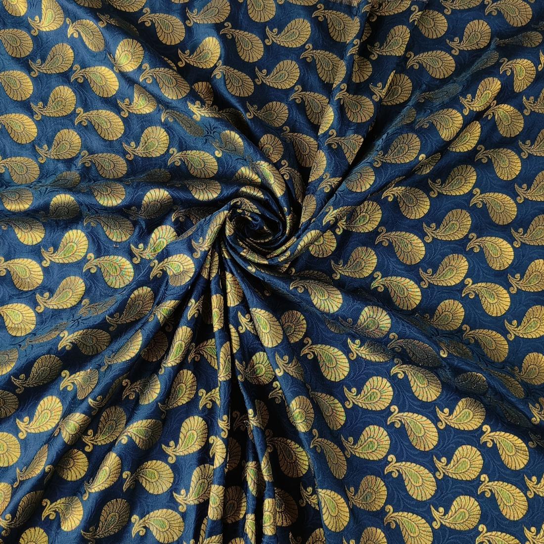 Dark Navy Premium Quality Brocade