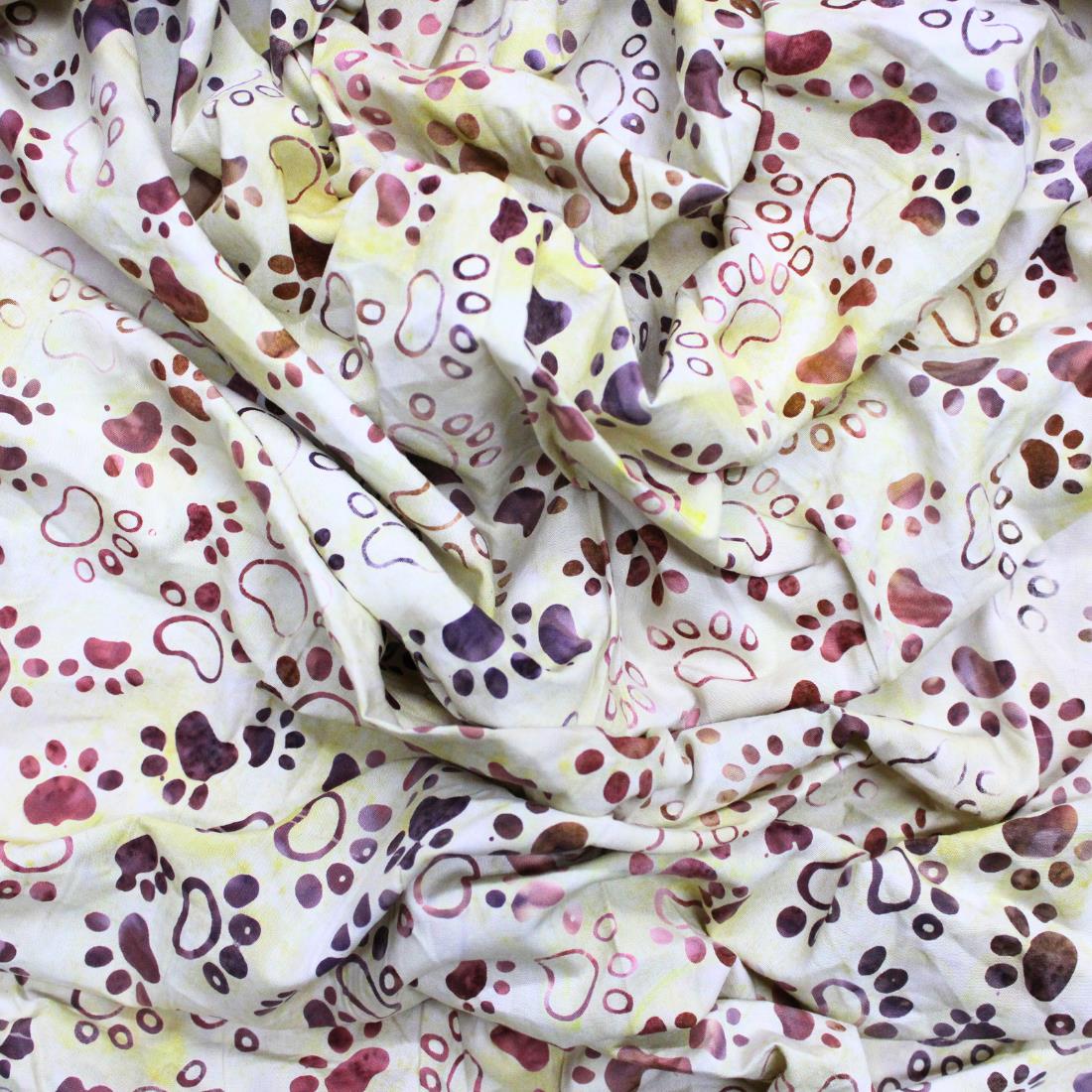 COL 2 Cotton Hand Printed Paw Design Bali Batik