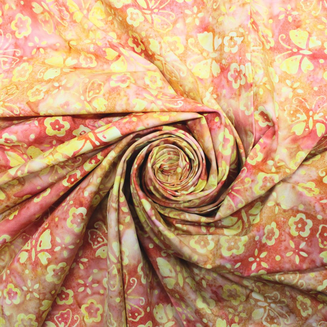 COL 1 Cotton Hand Printed Butterfly Design Bali Batik