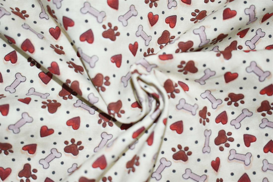 Beige Printed Cotton Fabrics