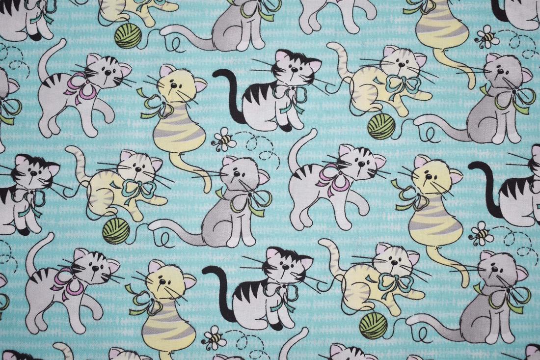 Aqua Mint Printed Cotton Fabrics