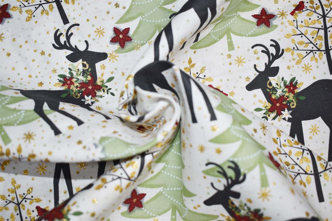 Cream Printed Cotton Fabrics