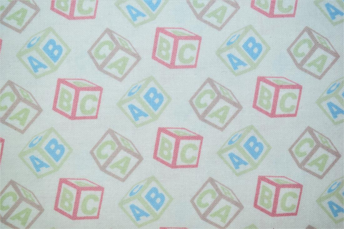 White Printed Craft Cotton Poplin Fabric Quilting Patchwork