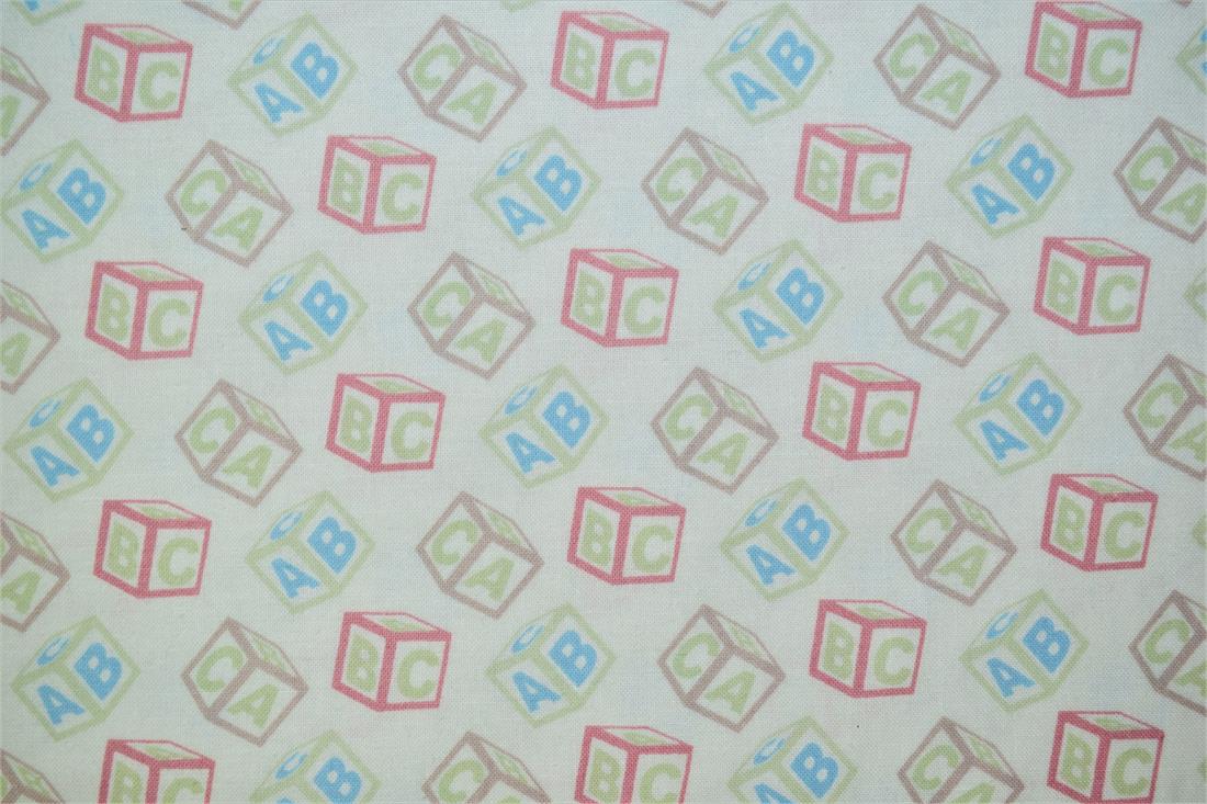 White Printed Craft Cotton Poplin Fabric Quilting Patchwork