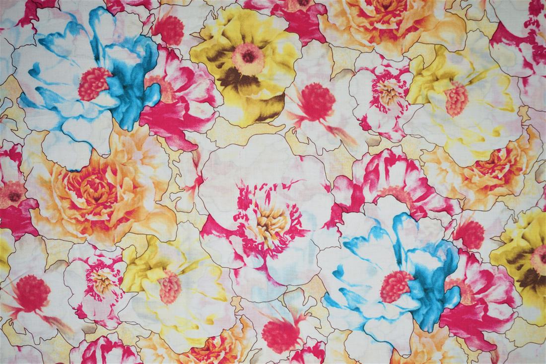 Multicolour Lawn Printed Cotton Lawns