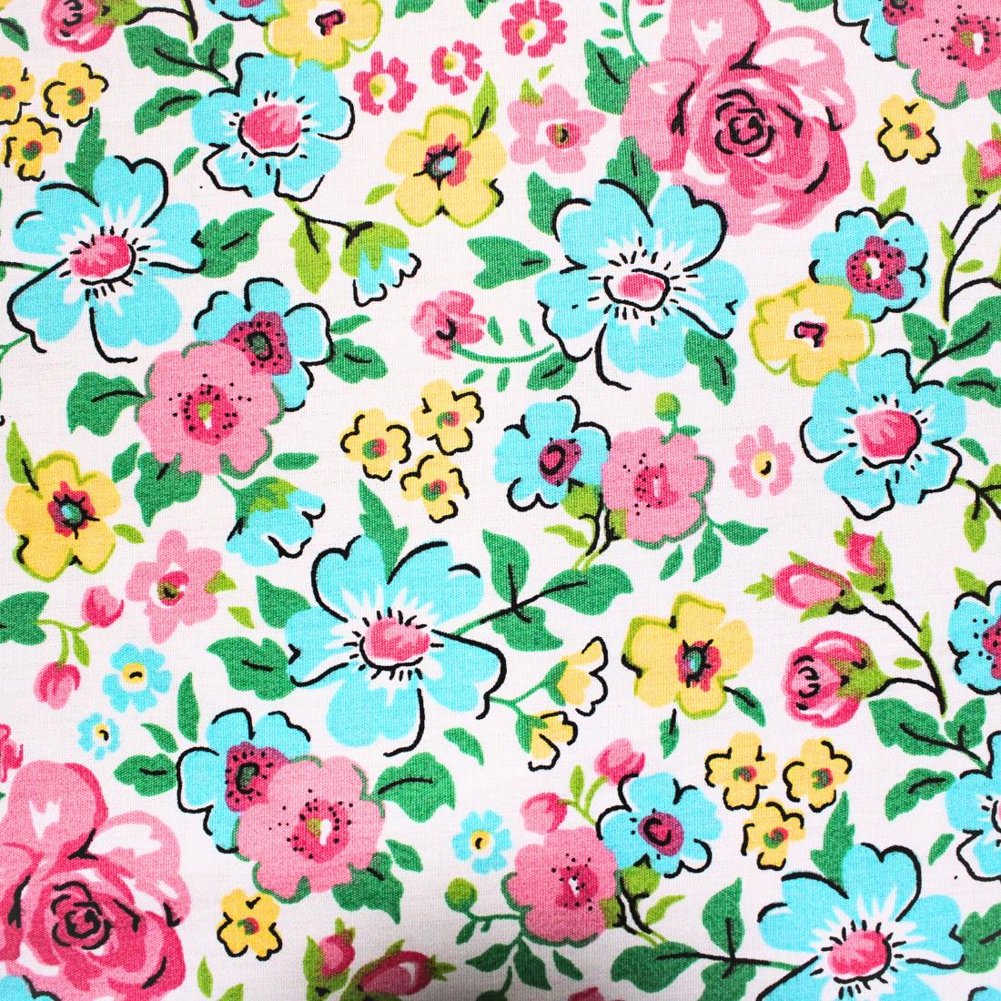 COL 1 Printed Craft Cotton Poplin Fabric Quilting Patchwork