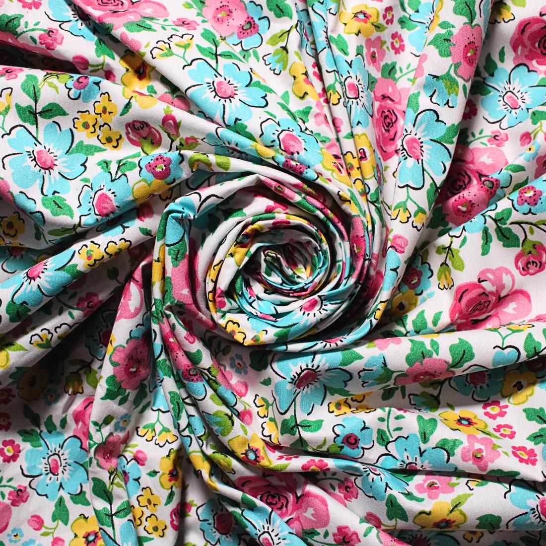 COL 1 Printed Craft Cotton Poplin Fabric Quilting Patchwork