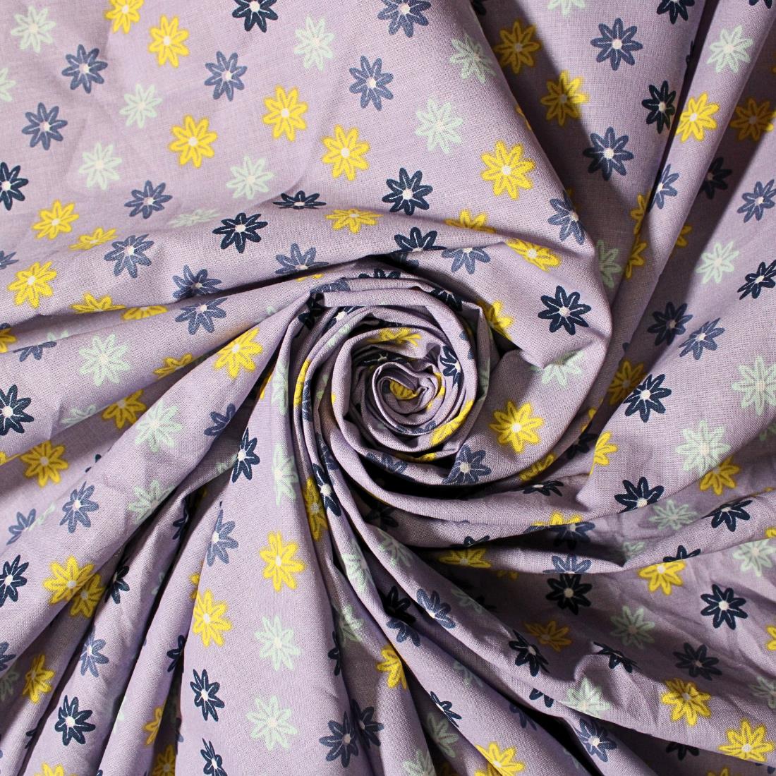 Lilac Printed Craft Cotton Poplin Fabric Quilting Patchwork