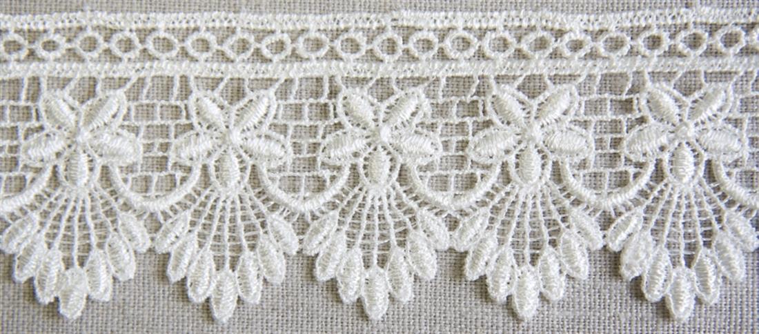 Cream Satin 58mm Guipure Lace