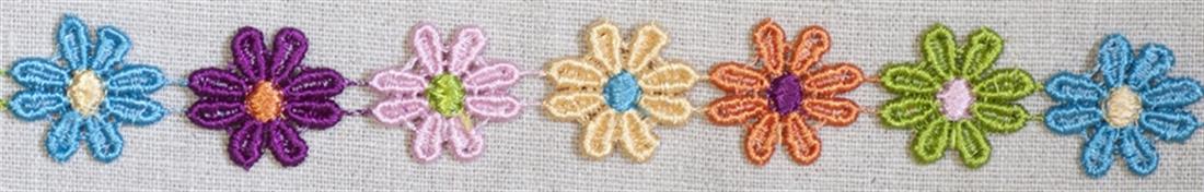Dark Multicolour 26mm Guipure Trim