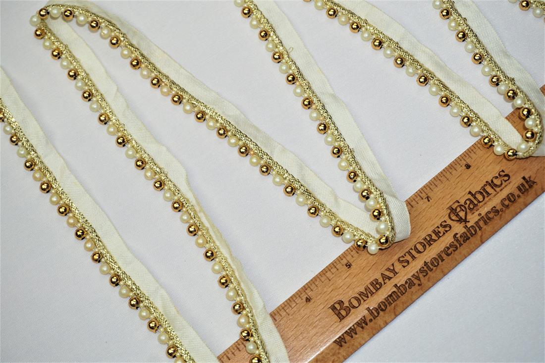Cream & Gold Indian Vintage Style Lace