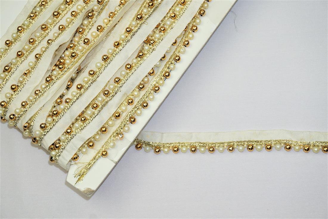 Cream & Gold Indian Vintage Style Lace
